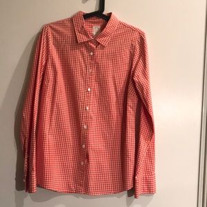 J Crew The Perfect Shirt Gingham Check Red White 8